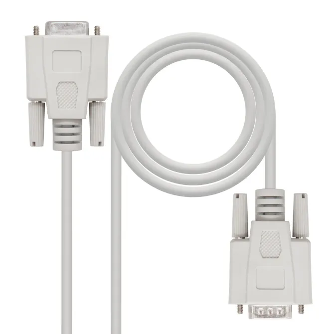 Nanocable Cable Serie RS232 DB9 Macho a DB9 Hembra 1.8m Beige