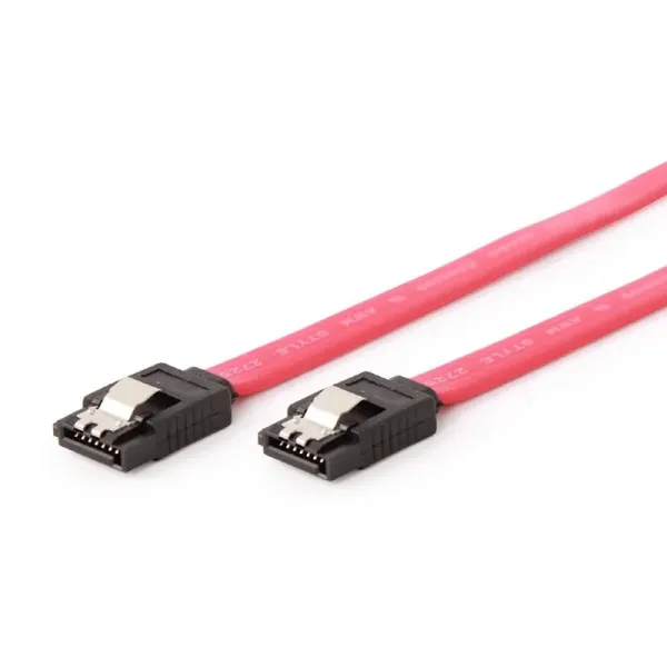 Gembird Cable de Datos SATA III con Clip de Seguridad Hembra/Hembra 50cm Rojo