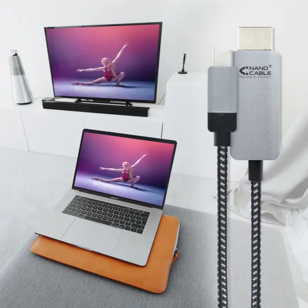 Nanocable Cable Conversor USB Tipo-C a HDMI Macho/Macho 3m Negro 