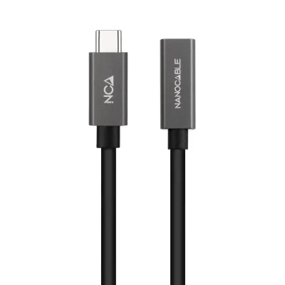 Nanocable Cable Alargador USB-C 4K/60Hz Macho/Hembra 0.5m Negro Nanocable Cable Alargador USB-C 4K/60Hz Macho/Hembra 0.5m Negro