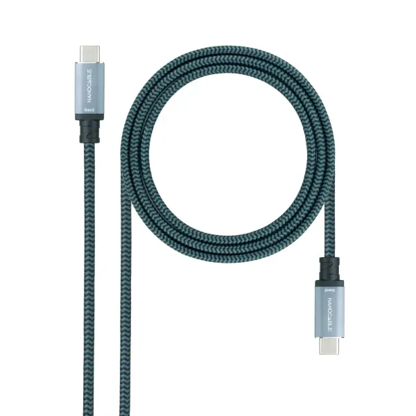 Nanocable Cable USB-C 3.1 Macho/Macho 50cm Gris/Negro