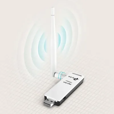 TP-Link TL-WN722N V4 Adaptador WiFi USB 150 Mbps Antena de Alta