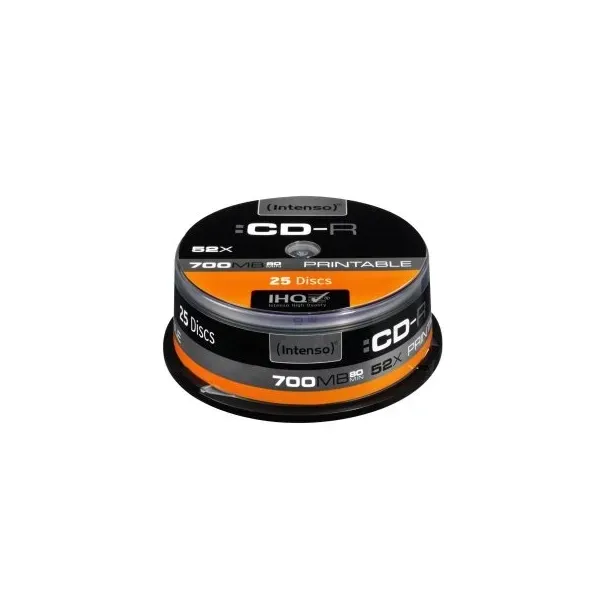 Intenso cd-r 700mb 52x printable tarrina 25uds