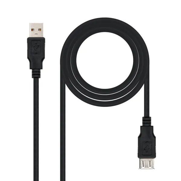 Nanocable Cable USB 2.0 Tipo A a USB Tipo A Macho/Hembra 3m Negro