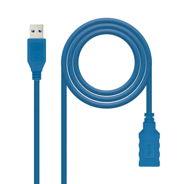Nanocable Cable USB 3.0 Alargador Macho/Hembra 2m Azul