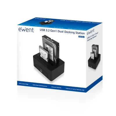 Ewent ew7014 dock station dual 2.5"-3.5" USB 3.1 Ewent ew7014 dock station dual 2.5"-3.5" USB 3.1