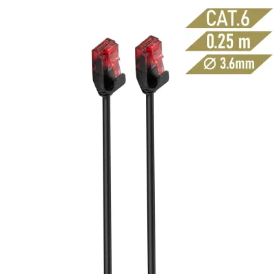 Ewent Cable de Red Slim U/UTP Cat 6 25cm Negro Ewent Cable de Red Slim U/UTP Cat 6 25cm Negro