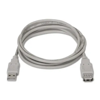 Aisens Cable Extensión USB 2.0 Tipo A Macho/Hembra 1m Beige