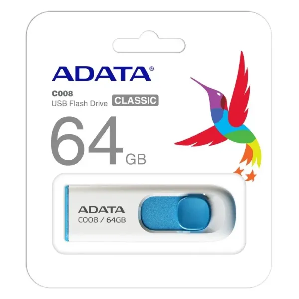 Adata C008 64GB USB 2.0 Blanco/Azul