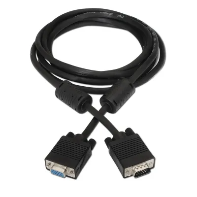Aisens Cable SVGA con Ferrita Macho/Hembra 1.8m Negro