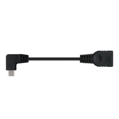 Cable MicroUSB OTG B/M-A/H Acodado 15cm Negro Cable MicroUSB OTG B/M-A/H Acodado 15cm Negro