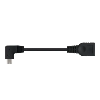 Cable MicroUSB OTG B/M-A/H Acodado 15cm Negro Cable MicroUSB OTG B/M-A/H Acodado 15cm Negro
