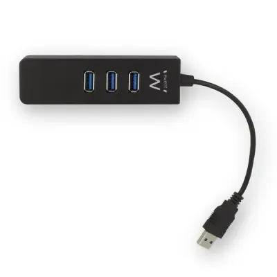 Ewent Hub 3 Puertos USB 3.1 Gen1 con Puerto de Red Gigabit Ewent Hub 3 Puertos USB 3.1 Gen1 con Puerto de Red Gigabit