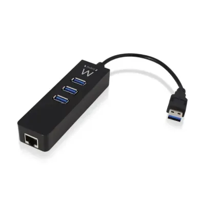Ewent Hub 3 Puertos USB 3.1 Gen1 con Puerto de Red Gigabit Ewent Hub 3 Puertos USB 3.1 Gen1 con Puerto de Red Gigabit