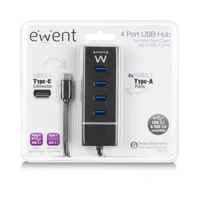 Ewent e1137 hub usb tipo c 4 pueros usb 3.1 Ewent e1137 hub usb tipo c 4 pueros usb 3.1