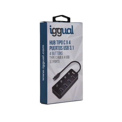 Iggual hub tipo c x 4 puertos usb 3.1 4buttons Iggual hub tipo c x 4 puertos usb 3.1 4buttons