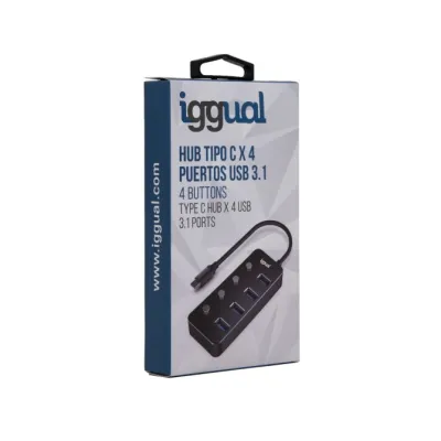 Iggual hub tipo c x 4 puertos usb 3.1 4buttons Iggual hub tipo c x 4 puertos usb 3.1 4buttons