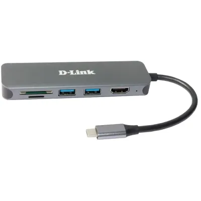 D-Link DUB-2327 HUB 6-in-1 USB-C a HDMI/CR/PD Negro