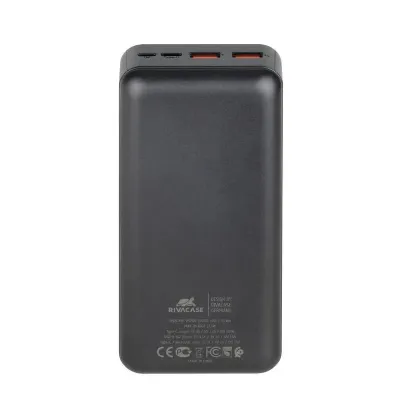 Rivacase VA2103 Power Bank Batería Externa 30000 mAh Negra
