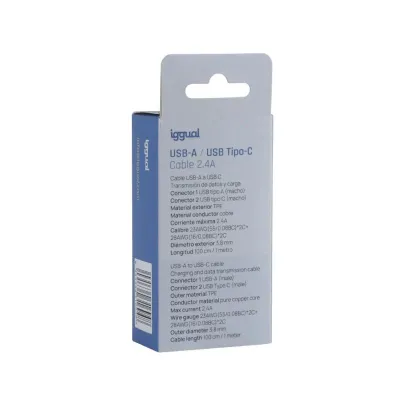 Iggual cable usb-a/usb-c 100 cm blanco