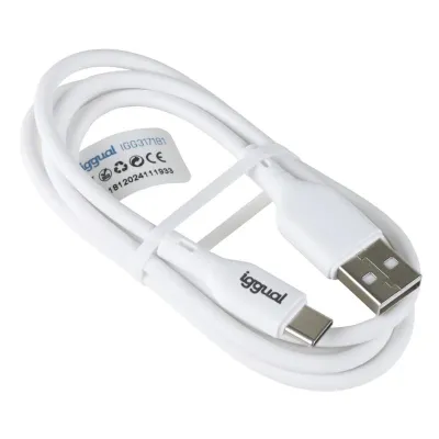 Iggual cable usb-a/usb-c 100 cm blanco q3.0 3a