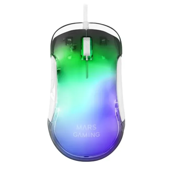 Mars Gaming MMGLOWW Ratón Gaming RGB 12800 DPI Blanco