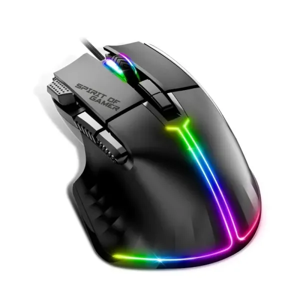 Spirit of Gamer Pro M5 RGB Ratón Gaming 12800DPI Negro