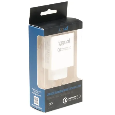 Iggual Cargador 1xUSB QuickCharge 3.0 18W