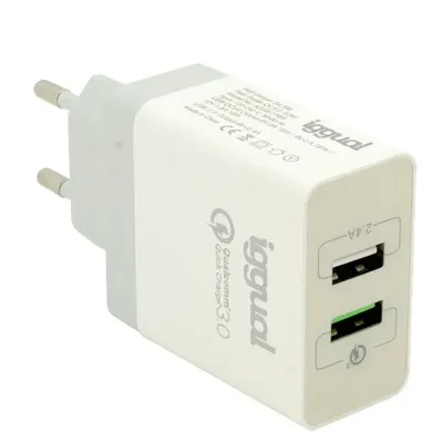 Iggual Cargador 2xUSB Quickcharge 3.0 30W Iggual Cargador 2xUSB Quickcharge 3.0 30W
