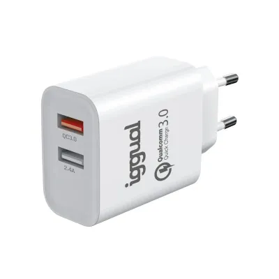 Iggual Cargador 2xUSB Quickcharge 3.0 30W Iggual Cargador 2xUSB Quickcharge 3.0 30W