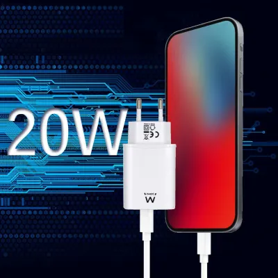 Ewent EW1321 Cargador de Pared USB-C Quick Charge 3.0 20W Ewent EW1321 Cargador de Pared USB-C Quick Charge 3.0 20W