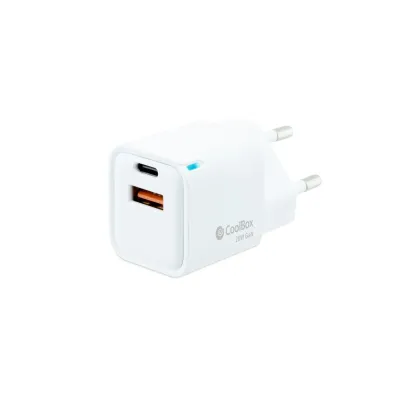CoolBox Cargador USB-C de 20W con tecnología GaN QC3.0 + USB-A CoolBox Cargador USB-C de 20W con tecnología GaN QC3.0 + USB-A