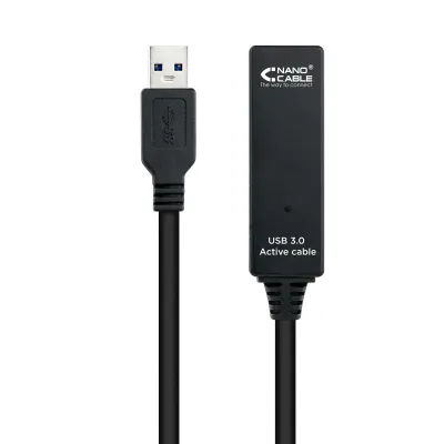 Nanocable Prolongador Amplificado USB 3.0 A/M-A/H 15m Negro