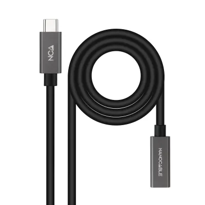 Nanocable Cable Alargador USB-C 4K/60Hz Macho/Hembra 1m Negro