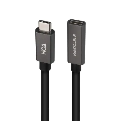 Nanocable Cable Alargador USB-C 4K/60Hz Macho/Hembra 1m Negro