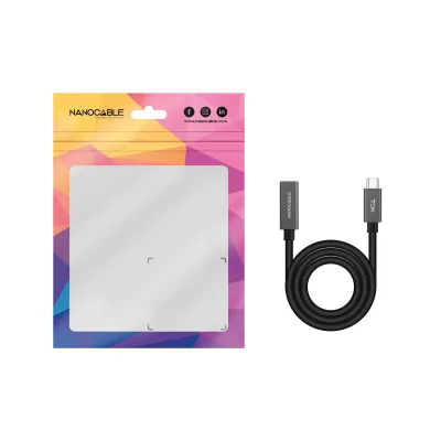 Nanocable Cable Alargador USB-C 4K/60Hz Macho/Hembra 1m Negro