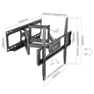 Iggual SPTV03 Soporte TV 32-70" Vesa 400x400 Máx 45Kg Iggual SPTV03 Soporte TV 32-70" Vesa 400x400 Máx 45Kg