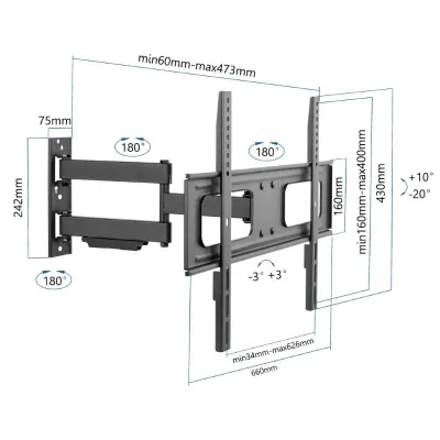 Iggual SPTV13 Soporte TV 37"/70" VESA 600x400 Max 50Kg Iggual SPTV13 Soporte TV 37"/70" VESA 600x400 Max 50Kg