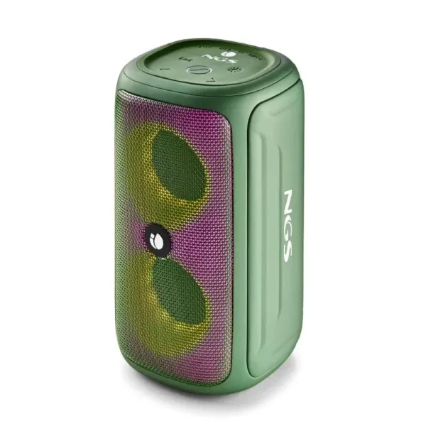 NGS Roller Beast Green Altavoz Inalámbrico 32W Bluetooth RGB IPX5 