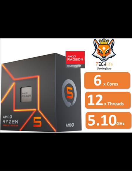 AMD Ryzen 5 7600 6x Cores a 3.80Ghz/5.10Ghz 32MB con Gráficos AMD R...