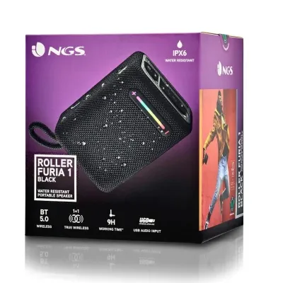NGS Roller Furia 1 Altavoz Portátil Bluetooth Negro