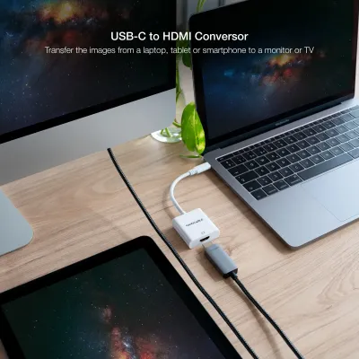 Nanocable Cable Conversor USB-C a HDMI 4K Macho/Hembra 15cm
