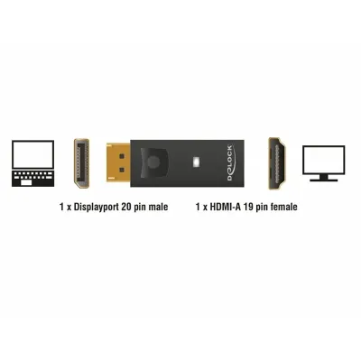Delock adaptador displayport 1.1 macho hdmi hembra Delock adaptador displayport 1.1 macho hdmi hembra