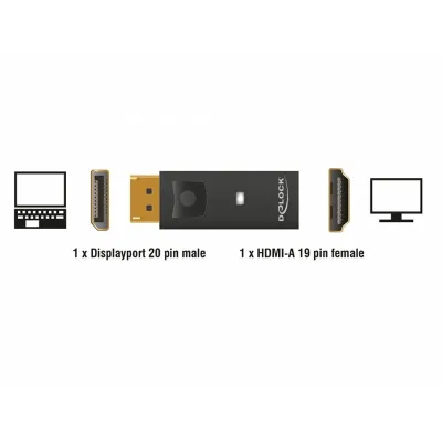 Delock adaptador displayport 1.1 macho hdmi hembra Delock adaptador displayport 1.1 macho hdmi hembra