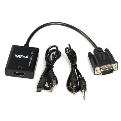 Iggual adaptador vga a hdmi + audio + microusb