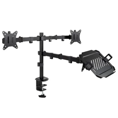 TooQ Soporte de Mesa para 2 Pantallas 17-32" y Bandeja para TooQ Soporte de Mesa para 2 Pantallas 17-32" y Bandeja para