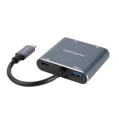 Nanocable converosr usb-c a 2xhdmi/usb2.0/pd