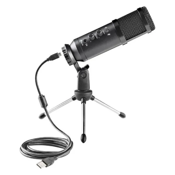 NGS GMICX-110 Micrófono Unidireccional con Trípode y Conexión USB