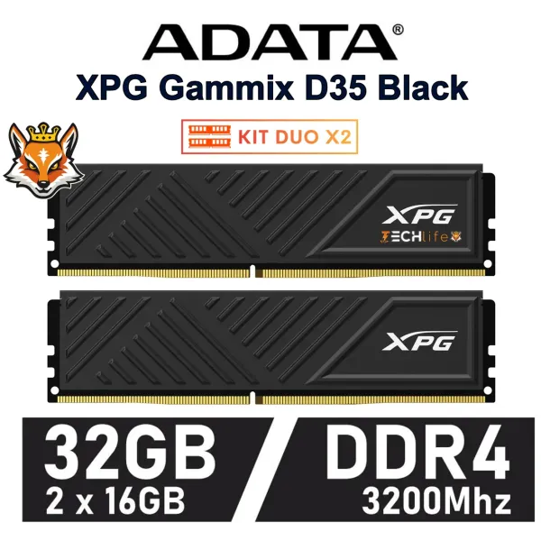 Memoria RAM Adata XPG GAMMIX D35 DDR4 3200MHz 32GB 2x16GB CL16 Intel XMP 2.0