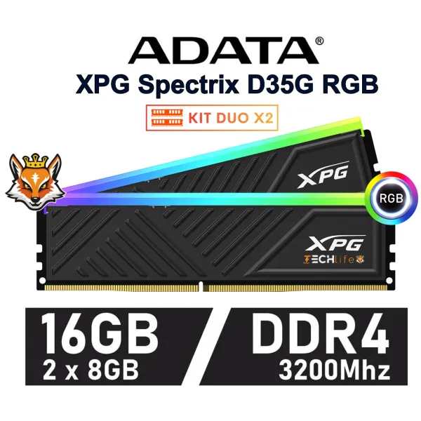 ADATA XPG Spectrix D35G RGB KIT 16GB DDR4 a 3200MHz CL16 1.35v (2x8GB)